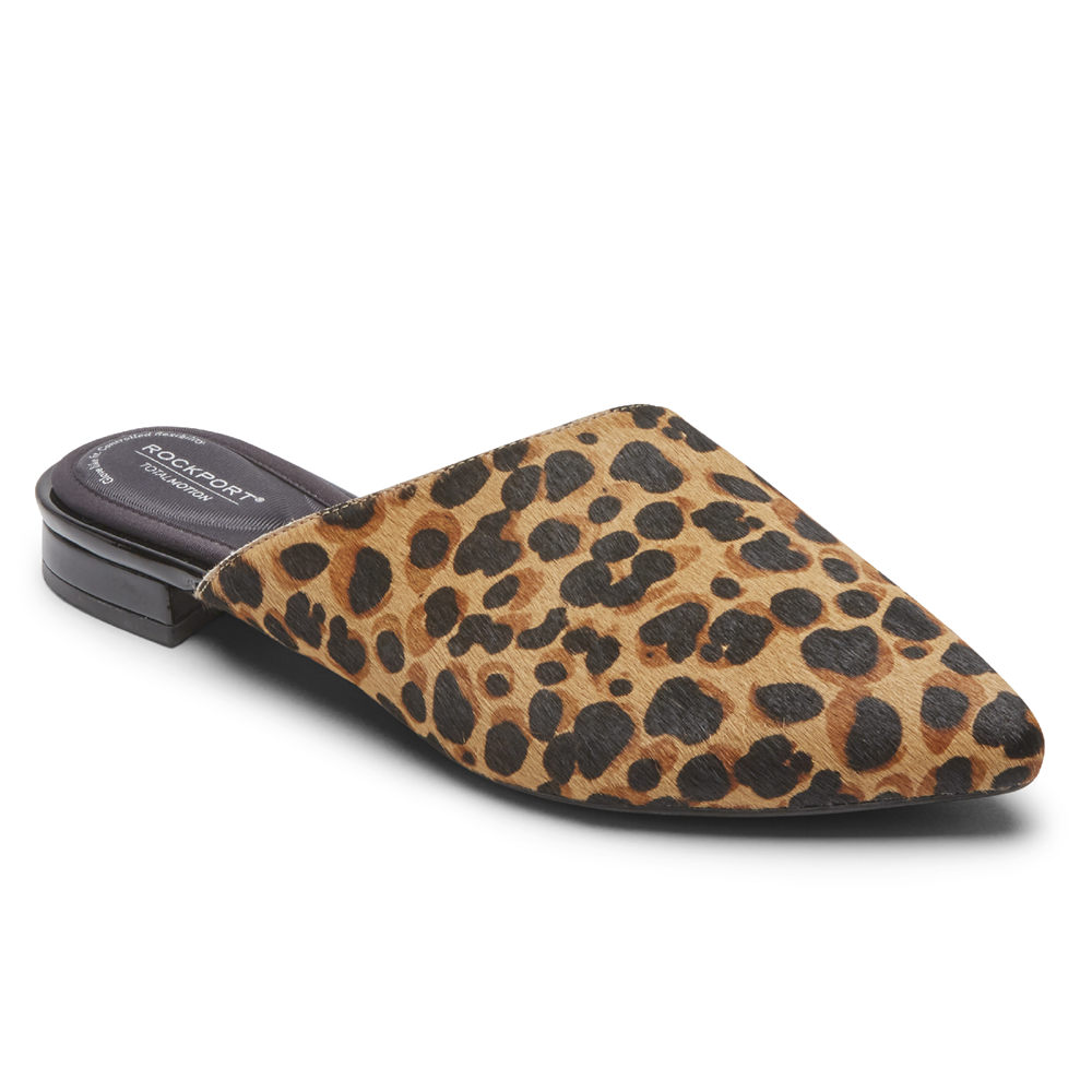 Rockport Singapore Womens Mules - Total Motion Zuly Asymmetrical Leopard - VM2684930